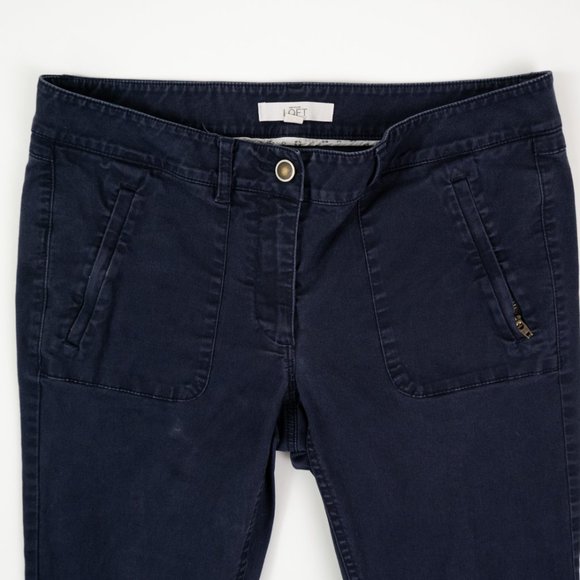 Ann Taylor LOFT navy tapered leg crop pant w/ zippered ankles size 6 - Picture 4 of 9